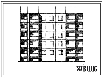 Типовой проект 93-042/1.2 Блок-секция пятиэтажная 20-квартирная рядовая-торцовая 1Б.2Б.3Б.3Б.