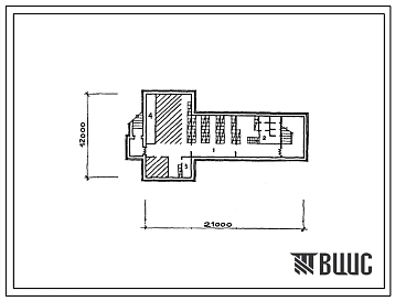 Типовой проект П-4-89(416-4-116.87) Помещения технического подвала здания бытовых помещений на 150 рабочих с буфетом, приспосабливаемые под ПРУ (убежище на 89 человек, размеры убежища 21м на 12м, режимы вентиляции 1,2).