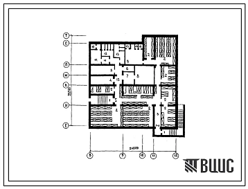 Типовой проект А-II,III,IV)-170(254-7-8С.85) Вспомогательные помещения в подвале детского корпуса(со стенами из кирпича) на 60 коек для расширения существующих больниц, (убежище на 170 человек, размеры убежища 26,5м на 24,8м, режимы вентиляции 1,2).
