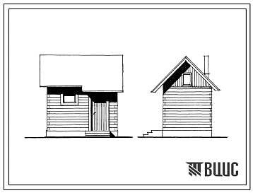 Типовой проект 196-000-103 Баня на 2 места. Стены брусчатые. Площадь 8 м2 (СТЕНЫ ИЗ КИРПИЧА, Хозяйственные строения)