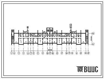 Типовой проект А-IV-1720-79/190 Помещения  общественного назначения в подвале 9 этажного 4 секционного кирпичного дома сблокированного из блок секций 85-012/1, (убежище на 1720 человек, размеры убежища 103,04м на 13,02м, режимы вентиляции 1,2,3).