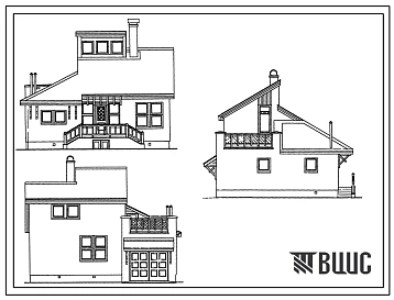 Типовой проект 189-000-823.13.90 4-комнатный мансардный садовый домик деревянно-каркасной конструкции (для строительства в Белорусской ССР)