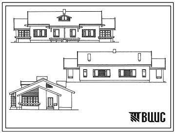 Типовой проект 144-12-243.92 Дом на 2 трехкомнатные квартиры. Общая площадь квартир 197 м2