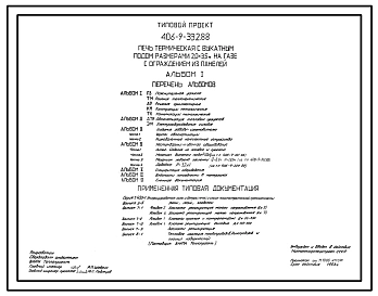 Типовой проект 406-9-332.88 Печь термическая с выкатным подом размерами 2,0 х 3,5 м на газе с ограждением из панелей