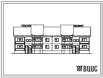 Типовой проект 117-000-827c.13.90 Двухэтажный двухсекционный восьмиквартирный жилой дом с двух-трехкомнатными квартирами для строительства в Казахской ССР