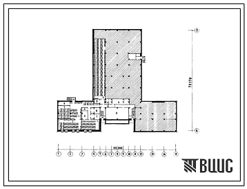 Типовой проект П-4-725(222-1-474.86) Хозяйственно-бытовые помещения в подвале школы на 18 классов (689-704 учащихся) в конструкциях серии 1.020-1(83), (убежище на 725 человек, размеры убежища 60м на 52,25м, режимы вентиляции 1,2,3).