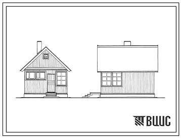 Типовой проект 181-000-369.86 Летний мансардный домик со стенами из деревянных панелей