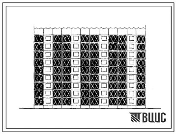 Типовой проект 105-039с/1 Блок-секция девятиэтажная 36-квартирная рядовая с торцовыми окончаниями (четырехкомнатных 4Б - 36). Вариант с шагом поперечных стен 3,6 м. Для строительства в III климатическом районе Киргизской ССР сейсмичностью 8 баллов.