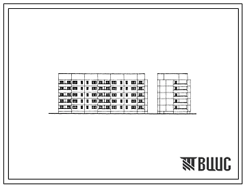 Типовой проект 83-044/1.2 Блок-секция 5-этажная 40-квартирная торцевая правая. Для строительства в 1В климатическом подрайоне, 2 и 3 климатических районах.