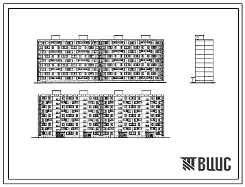 Типовой проект 1605АМ-04/9М  Четырехсекционный дом на 142 квартиры (однокомнатных  36, двухкомнатных  68, трехкомнатных  38) меридиональной ориентации для строительства в г. Москве