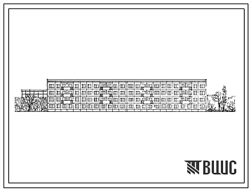 Типовой проект 1Уз-500ТСП-5/1 Четырехэтажный четырехсекционный дом на 32 квартиры (четырехкомнатных 4Б-16; пятикомнатных 5Б-16).