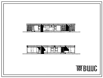 Типовой проект 183-126-48/1 Одноэтажный жилой дом с квартирами (двухкомнатных 2Б — 1, трехкомнатных 3Б — 1).