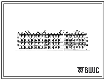 Типовой проект 1-307с-5 Четырехэтажный четырехсекционный дом на 64 квартиры, с ваннами, с подвалом и без подвала
