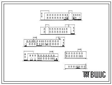 Типовой проект 254-4-47.86 Амбулатория на 150  посещений в смену. Здание одно-, двухэтажное. Стены из кирпича.