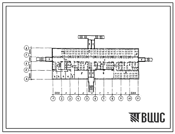 Типовой проект А-3,4-1600(292-6-13) Помещения подвального этажа в доме связи тип 3, (убежище на 1600 человек, размеры убежища 60м на 21м, режимы вентиляции 1,2).