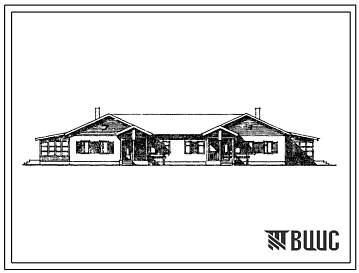 Типовой проект 184-000-181 Одноэтажный дом на две трехкомнатные квартиры с возможностью пристройки гаражей. Для строительства в 1В климатическом подрайоне, 2 и 3 климатических районах