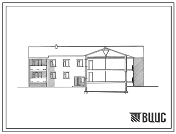 Типовой проект 192-066.91 Блок-секция 2-этажная крестовая 2Б-3Б-3Б-3Б в кирпичном исполнении