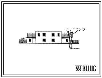 Типовой проект 184-52-113с 2-этажный 2-квартирный жилой дом с 3-комнатными квартирами (кухни выносные, стены из обыкновенного глиняного кирпича).
