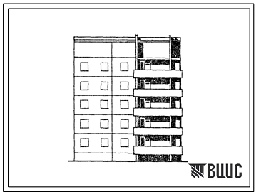 Типовой проект 135-0312с.13.87 5-этажная торцевая правая блок-секция на 15 квартир 1-2-3 для строительства в г. Иркутске