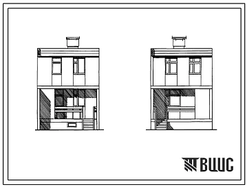 Типовой проект 126-055.84 Двухэтажная блок-квартира рядовая с торцевыми окончаниями пятикомнатная типа 5Б. Для строительства в сельской местности