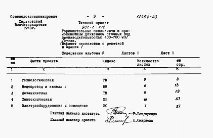 Альбом 3 Заказные спецификации. Вариант песколовки с решеткой в здании   