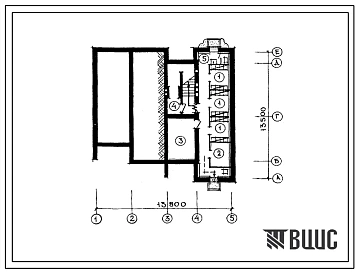 Типовой проект П-4-30(114-89-81(1)) Бытовые помещения , приспосабливаемые под ПРУ, (убежище на 30 человек, размеры убежища 13,8м на 13,5м, режимы вентиляции 1,2)