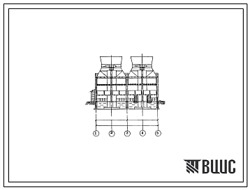 Типовой проект 901-6-90с.86 Градирня двухсекционная с вентиляторами 2ВГ50 пленочная с секциями площадью 64 м.кв со стальным каркасом, оросителем из полимерных материалов