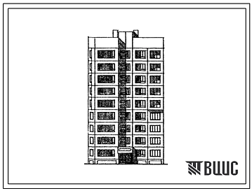 Типовой проект 148-071сп.13.87 9-этажная, 36-квартирная рядовая, торцевая, угловая блок-секция с квартирами типа 1А-2Б-2Б-2Б (для строительства в Туркменской ССР)