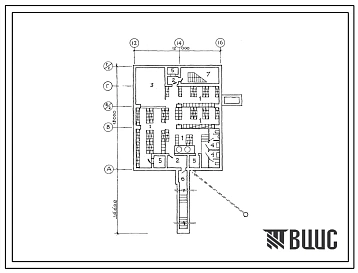Типовой проект A-3-200(503-1-32.85) Помещения учебных занятий и общественных организаций главного корпуса автотранспортного предприятия на 150 спецавтомашин для аэропортов (убежище на 200 человек, размеры убежища 31,6м на 12м, режимы вентиляции 1,2).