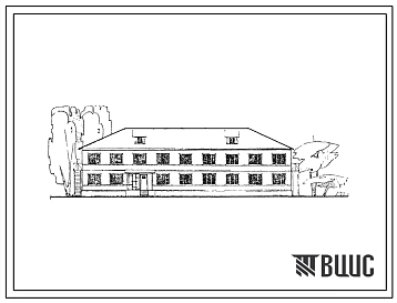 Типовой проект 1-50Б-6 Двухэтажное общежитие на 60 человек.