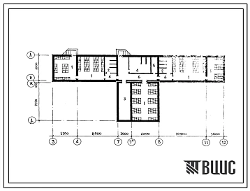 Типовой проект П-2-260(214-1-300с.84) Помещения общественного назначения в подвале детских яслей-сада на 90 мест с сезонным расширением до 180 мес, (убежище на 260 человек, размеры убежища 37,4м на 15,6м, режимы вентиляции 1,2).