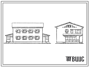 Типовой проект 144-12-197.83 Дом двухэтажный на две пятикомнатные квартиры типа 5Б в двух уровнях (с вариантом набора квартир 4Б, 6Б),