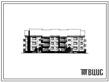 Типовой проект 111-97-77/1 Трехэтажный двухсекционный жилой дом на 18 квартир  (однокомнатных 1Б-6, двухкомнатных 2Б-3, трехкомнатных 3Б-9). Для строительства в 1В климатическом подрайоне