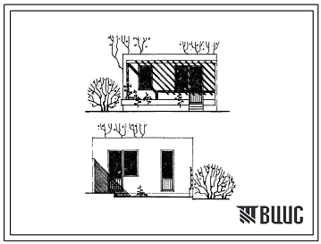 Типовой проект 185-000-282с.84 2-комнатный летний садовый домик блокированного типа. Для строительства в 3В,4Б,4В климатических подрайонах Азербайджанской ССР сейсмичностью 7 баллов.