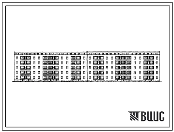 Типовой проект 115-63-38с.13.86 Дом 5-ти этажный 6-секционный 60-квартирный (для Азербайджанской ССР)