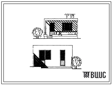 Типовой проект 185-000-281с.84 1-комнатный летний садовый домик блокированного типа. Для строительства в 3В,4Б,4В климатических подрайонах Азербайджанской ССР сейсмичностью 7 баллов.
