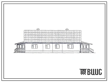 Типовой проект 181-121-104.84 Дом на 2 трехкомнатные квартиры. Общая площадь квартир 158 м2 (СТЕНЫ ИЗ КЕРАМЗИТОБЕТОННЫХ ПАНЕЛЕЙ, Перекрытия из арболитовых панелей (вариант – железобетонные), Полное инженерное благоустройство. Ориентация свободная, Одноэта