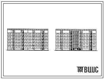 Типовой проект 93-048.13.86 Блок-секция 5-этажная 40-квартирная 2Б-2Б-2Б-1Б-1Б-2Б-2Б-2Б для строительства в г. Мурманске и Мурмаской области