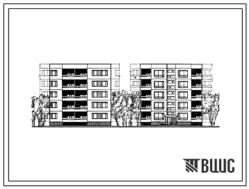 Типовой проект 99-07/1 Пятиэтажная блок-секция правая на 10 квартир (трехкомнатных 3Б-5, четырехкомнатных 4Б-5). Для строительства в 1В климатическом подрайоне, 2 и 3 климатических районах