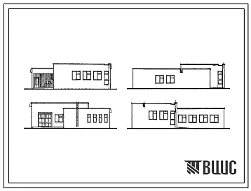 Типовой проект 224-9-176 Учебно-производственная мастерская для сельских средних общеобразовательных школ. Здание одноэтажное. Стены из кирпича.