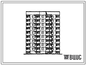 Типовой проект 120-053.13.89 Блок-секция 9-этажная 27-квартирная рядовая-торцевая 3-3-4 (для городского строительства в Литовской республике)