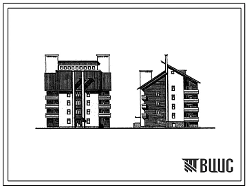Типовой проект 114-204-34.86 Дом на 16 квартир (однокомнатных 1Б – 8, двухкомнатных 2Б – 8). Общая площадь 737 м2
