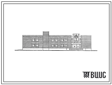 Типовой проект 264-022-37.88 Здание отделения банка на 65 сотрудников. Здание двухэтажное. Стены из кирпича.