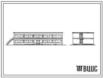 Типовой проект 244-4-1 Спальный корпус на 80 (70) мест пионерского лагеря-базы отдыха круглогодичного действия со стенами из кирпича.