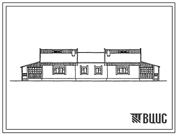 Типовой проект 184-16-112с.13.88 Одноэтажный 2-квартирный жилой дом с 4-комнатными квартирами с кирпичными стенами (для строительства в Бурятской АССР)