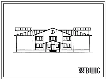Типовой проект 224-06-20.90 Блок-пристройка начальных классов для расширения существующих сельских средних школ на 192 учащихся. Здание двухэтажное. Стены из кирпича.