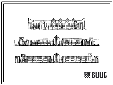 Типовой проект 222-01-696с.91 Школа-комплекс на 22 класса в конструкциях со стальным каркасом и легкими ограждающими панелями для строительства в сейсмических районах Сейсмичность 9 баллов. Здание трехэтажное. Стены из трехслойных металлических панелей.