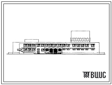 Типовой проект 264-12-200с Общественный центр для поселков с населением 3000 жителей. Сельский дом культуры на 400 мест с библиотекой