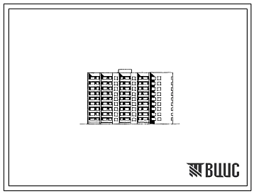 Типовой проект 124-010/1 Девятиэтажная блок-секция на 72 квартиры торцевая правая (однокомнатных 1Б — 9, двухкомнатных 2Б — 36, трехкомнатных 3Б — 27). Для строительства во IIБ, IIВ, IIIА, IIIБ и IIIВ климатических подрайонах.