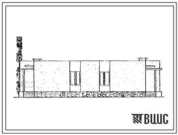 Типовой проект 184-40-59 Одноэтажный дом на 2 двухкомнатные квартиры типа 3Б. Для строительства в 4А и 4Г климатических подрайонах ККАССР